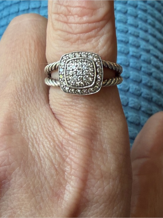 David Yurman Jewelry - David Yurman Petite Albion Diamond Cable Ring 925 Sterling Silver Sz 7